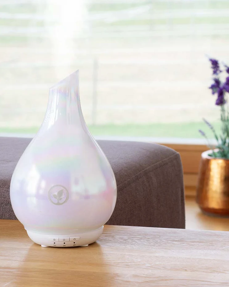 Ultraschall Duftspreder med Glasdesign og LED-Belysning