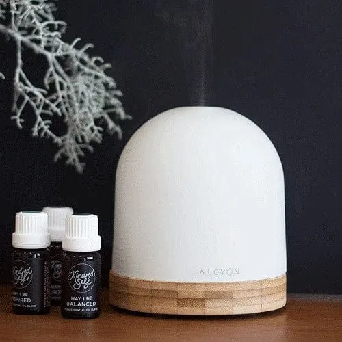 Aromadiffuser i glas og bambus med LED-belysning – Ultrasonic diffuser