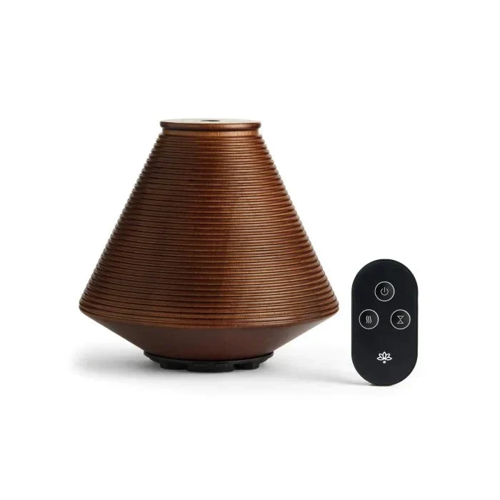 Træ Aroma Diffuser med Fjernbetjening, 3 Tågetrin og 10 Timers Drift