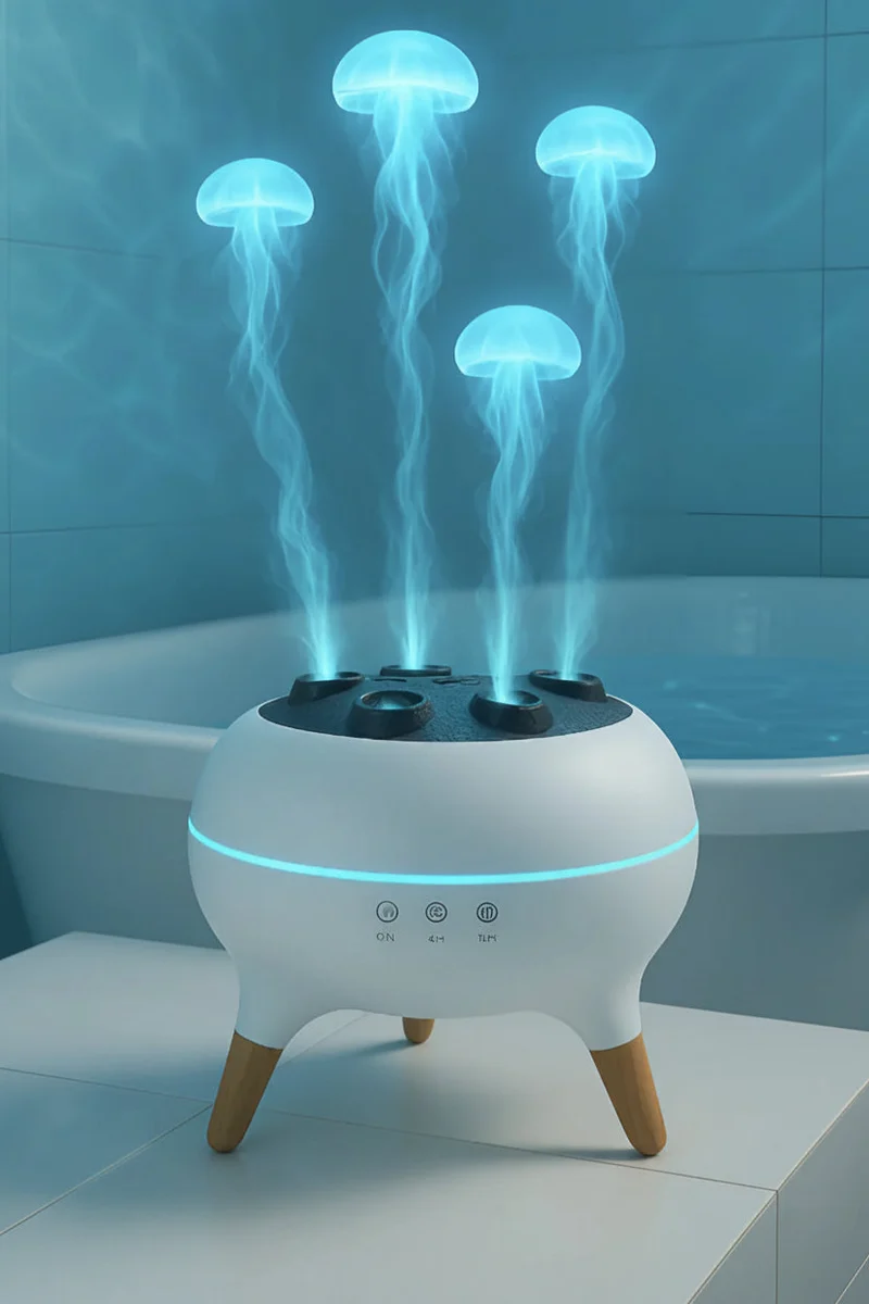 Ultraschall Diffuser med Quallen Effekt og Fjernbetjening