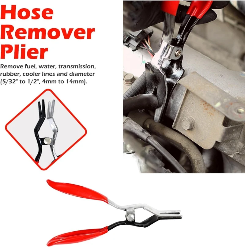 4-delt sæt af slangeklemmeklemmer | Specialværktøj til brændstof- og køleslanger | Professionelt værktøj i legeret stål