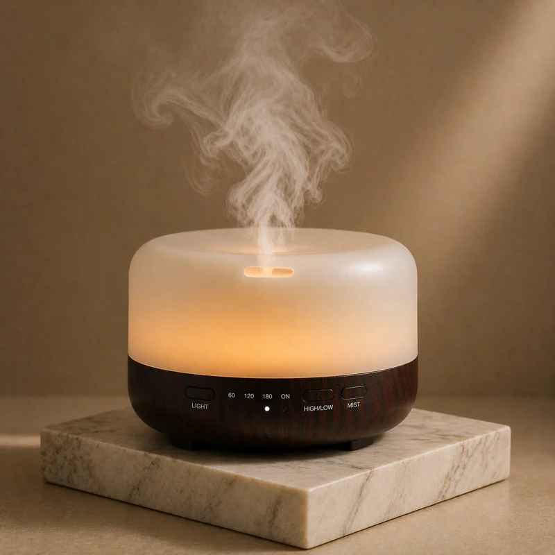 Aroma Diffuser med LED-lys – Kold Ultraschall-forstøvning og automatisk slukning
