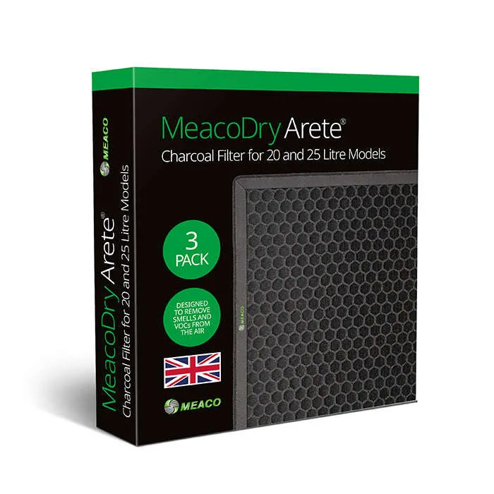 Filter Meaco Arete One 20L / 25L Luftrenare - Kolfilter för effektiv luktreducering 3-pack