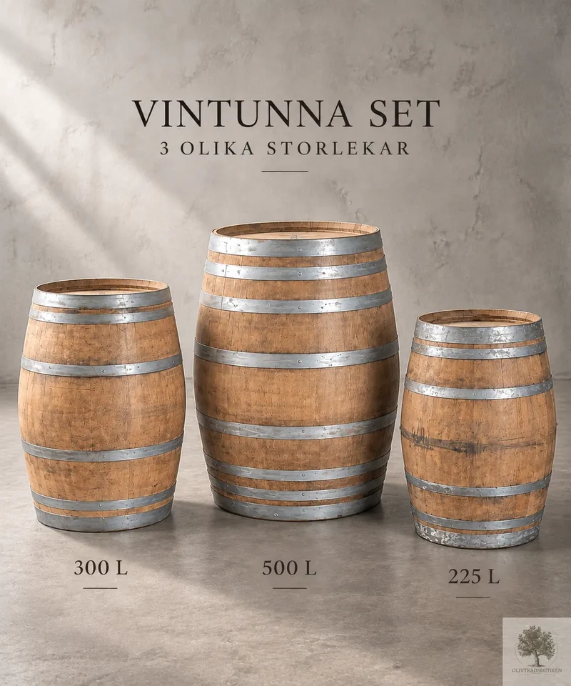 Hel vintunna set – 3 olika storlekar (500L/300L/225L)
