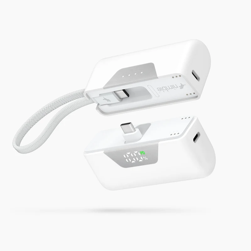 Magnetisk Powerbank 10.000 mAh med to 5.000 mAh batterier og USB-C porte