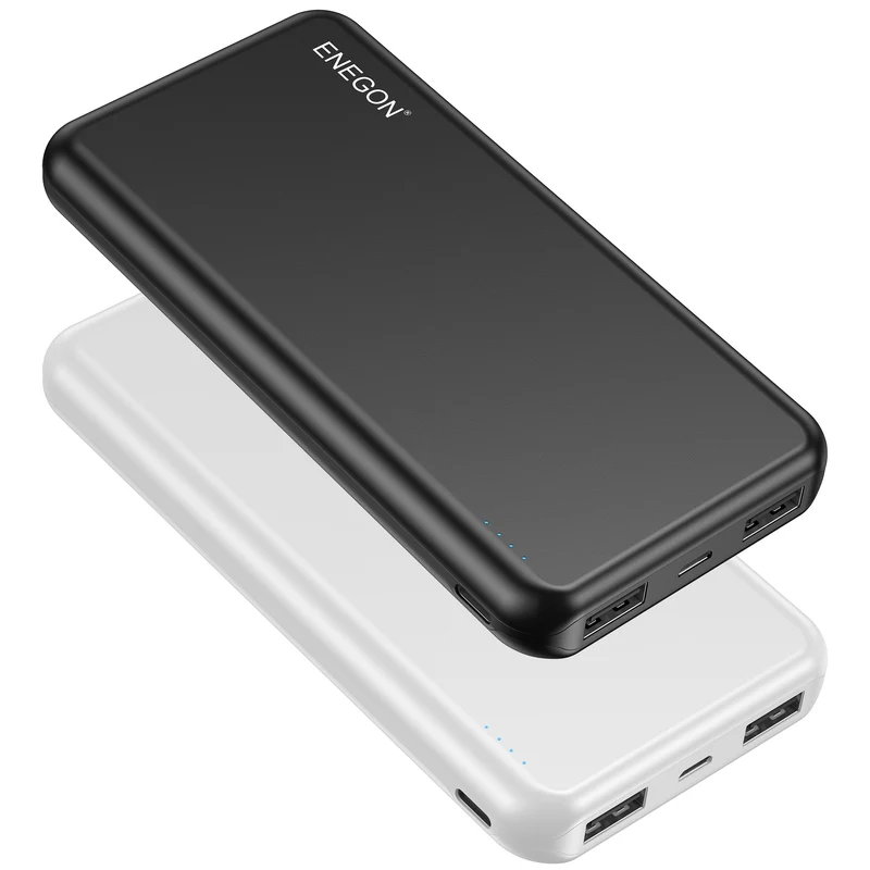 Powerbank 10000 mAh 2-pak med Dual-USB til smartphone og tablet