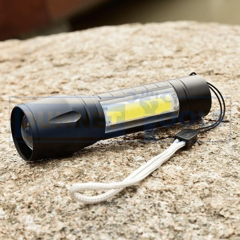 Genopladelig LED lommelygte 150 lumen | USB lommelygte med 3 lysindstillinger | Aluminium til camping og daglig brug
