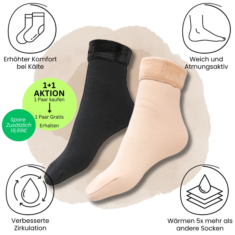 Unisex Thermosokker - 1+1 Gratis - Komfortable Sokker til Varme Fødder