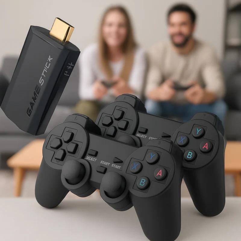 Retro Spilkonsol i 4K med Dual Trådløs Controller og Stick Sæt