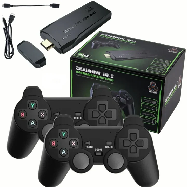 HDMI 4K Spilkonsole med 64GB og 20.000 Retro Spil samt 2 trådløse Gamepads