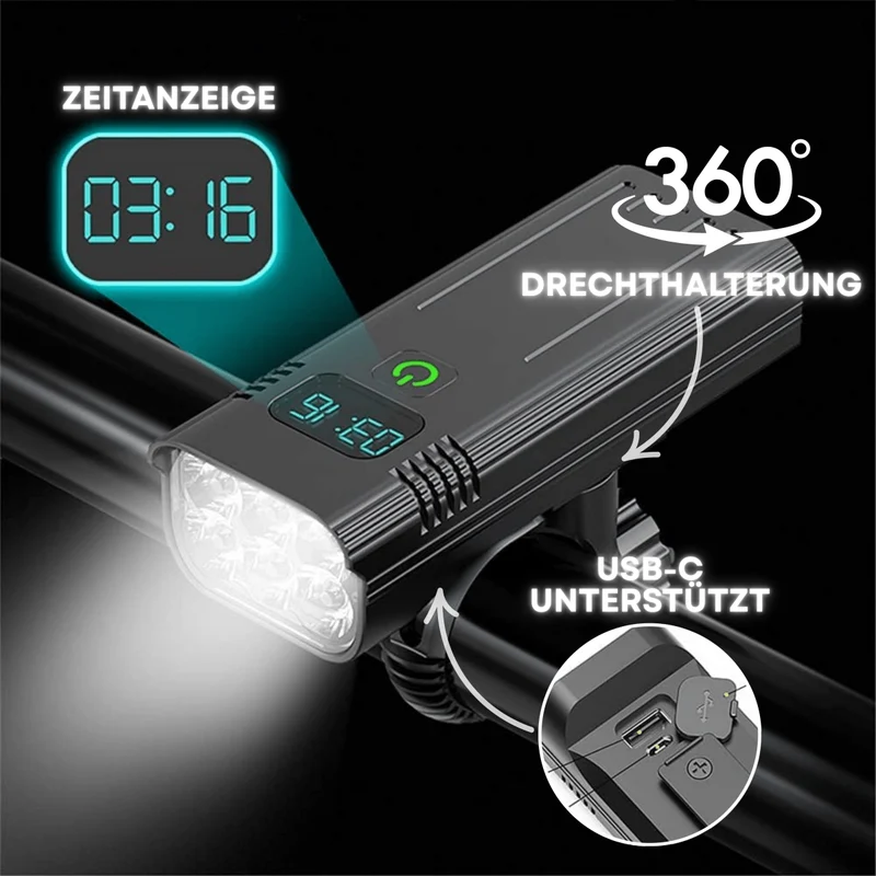 LED Cykellygte med 5000 Lumen til maksimal sikkerhed om natten