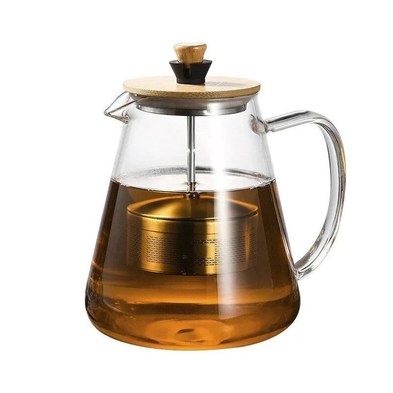 Glas Teekanne med Højtemperaturbestandigt Teesieb i Rustfrit Stål