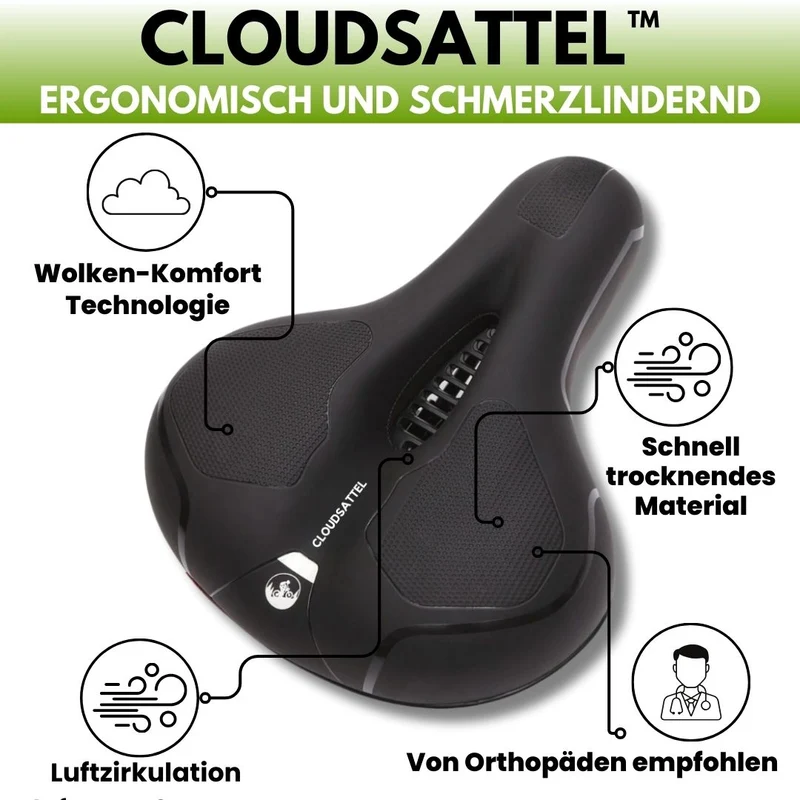 Orthopædisk cykelsadel til smertelindring – passer til alle cykler