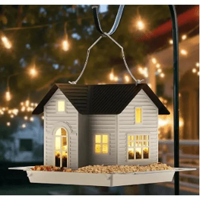 Solar Foderhus med LED – Lysende Havelampe & Foderstation