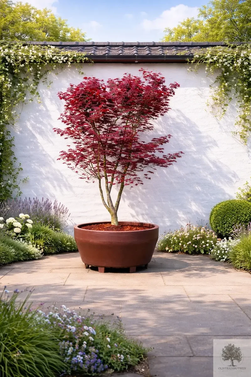 Japansk lönn rödbladig - praktexemplar - Acer palmatum Fireglow - 300 cm +