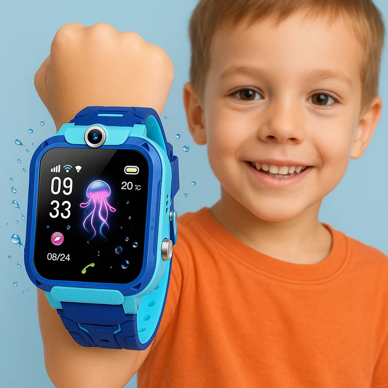 Smartwatch til børn med GPS, vandtæt design, nødsituation SOS og realtidsopsporing