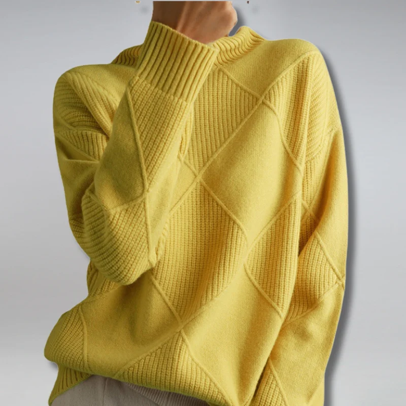 Rullekrave sweater i blød kasmir til damer