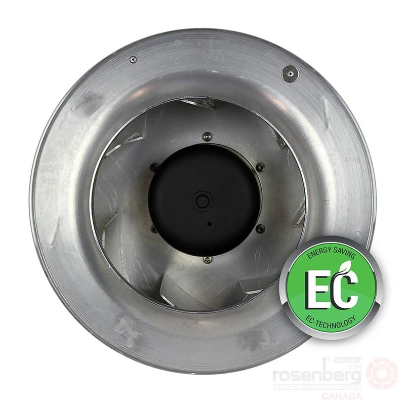Rosenberg Plug EC / ECM fan with backward-curved impeller. GKHR 400-CIB.125.5FA IE (Model N86-40305)