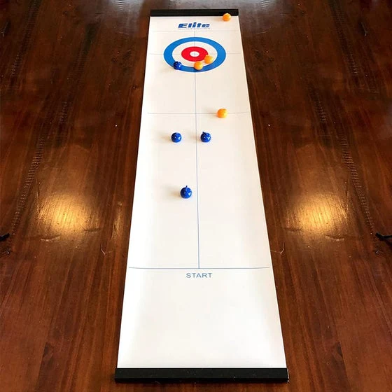 Miniature curling sæt til hjemmet med glidende sten og magnetiske køller