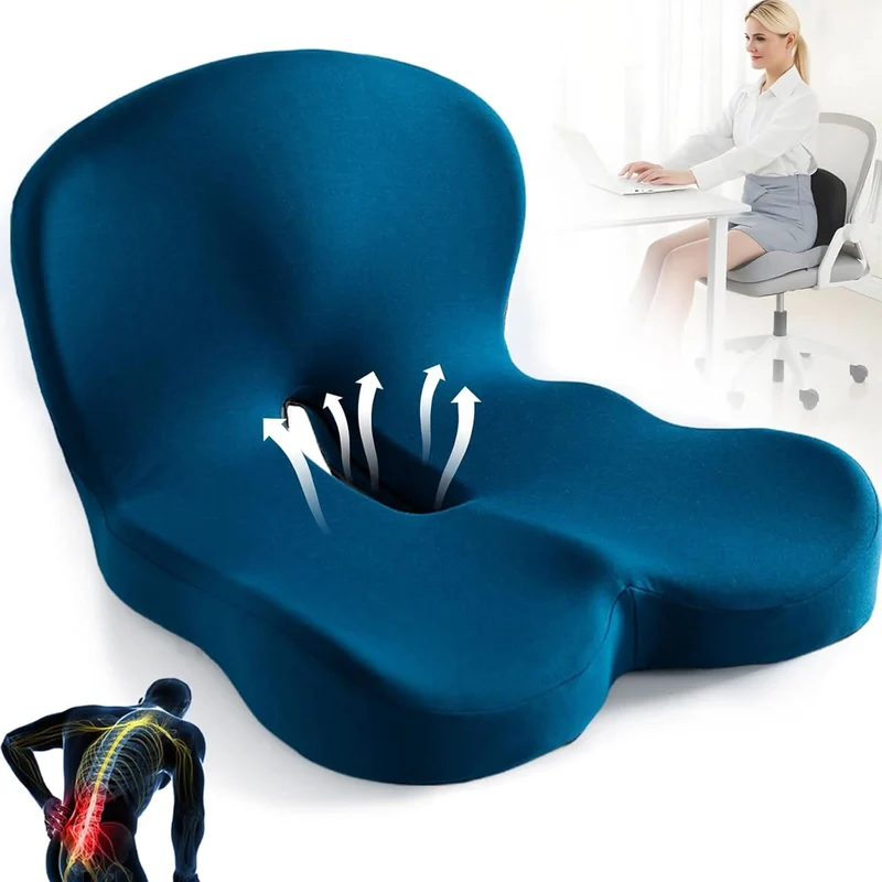Ergonomisk sædepude med lændestøtte til stol
