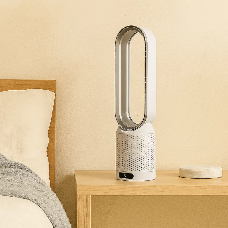 Bærbar luftkøler – ventilator med kølefunktion og LED-lys