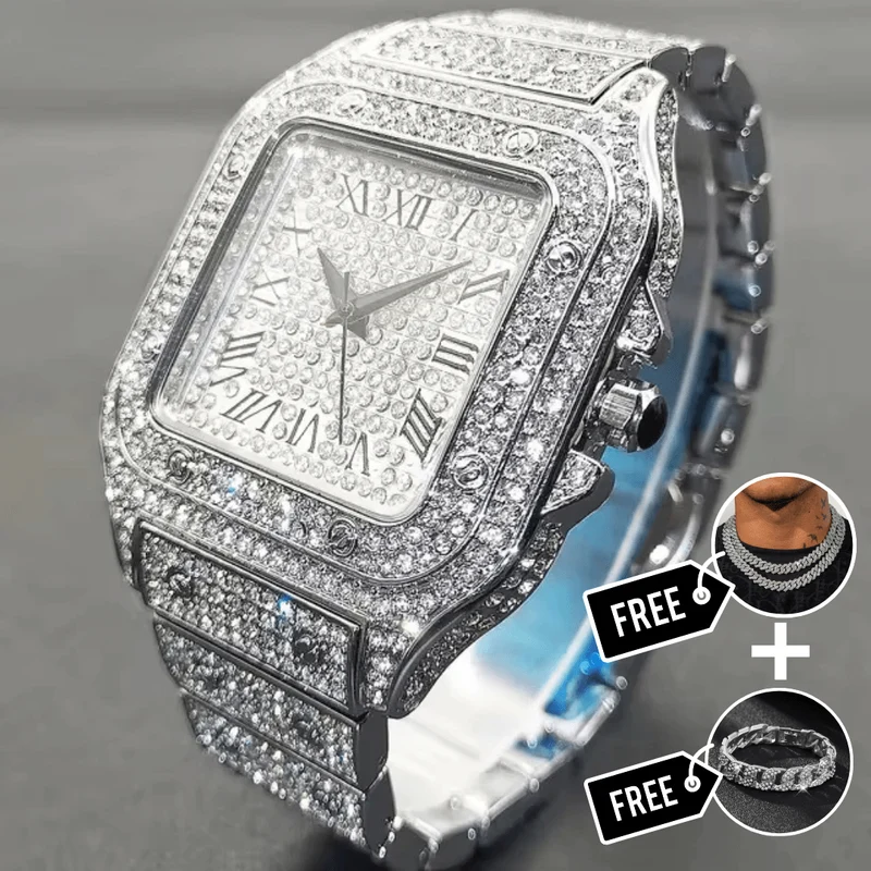 Santos Ur med Diamantbelægning – Elegant Luksus Armbåndsur