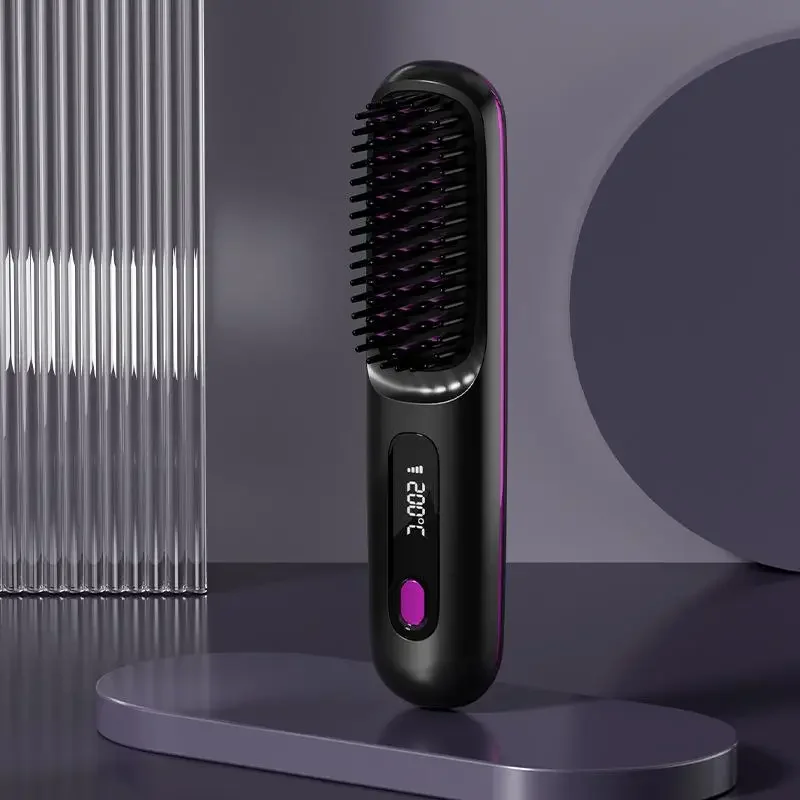 Trådløs hårglatter med USB-opladning og LCD-skærm – Keramik & ion teknologi