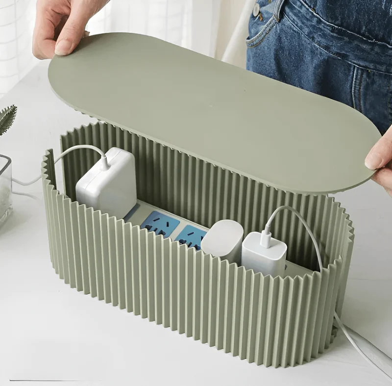 Kabelopbevaring i minimalisk macarondesign - Organizer til opladere og kabler