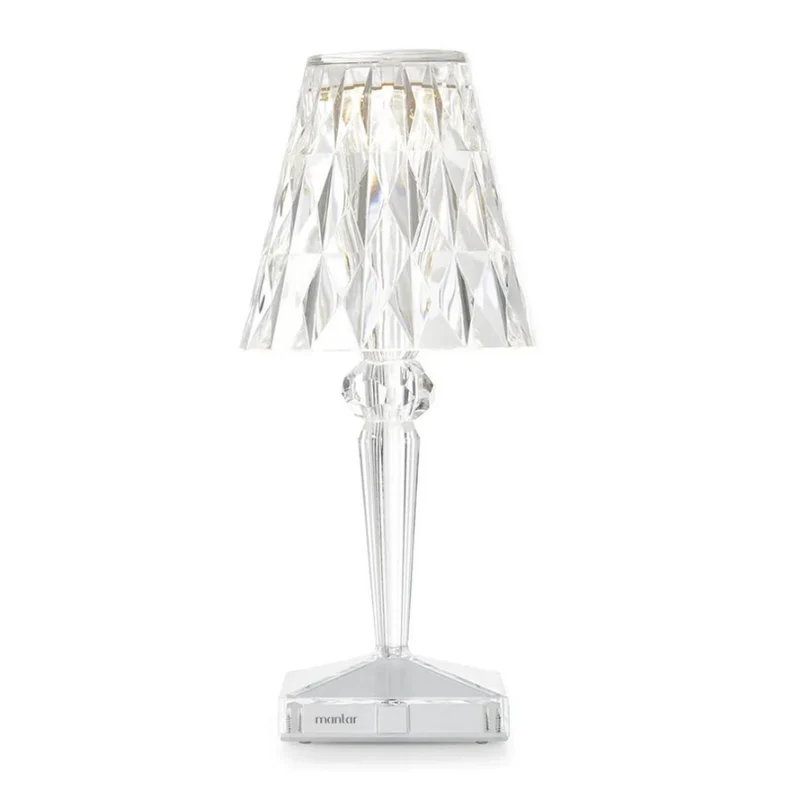 Dekorativ moderne krystalbordlampe med varmt hvidt lys E27