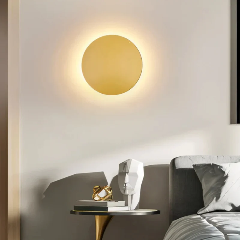 Elegant LED Væglampe med Rundt, Moderne Design
