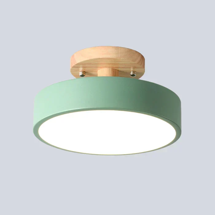 Skandinavisk LED Loftlampe i Træ og Metal 39W