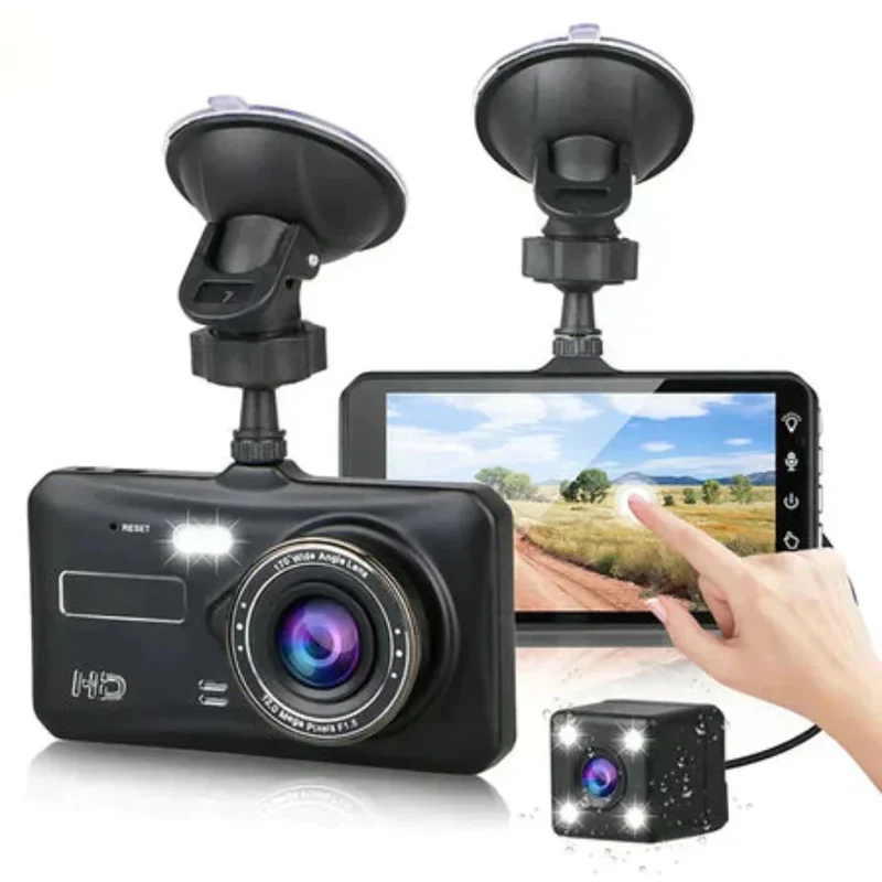 Dobbelt Trådløs Dashcam med Nattesyn og 170° Bred Vinkel