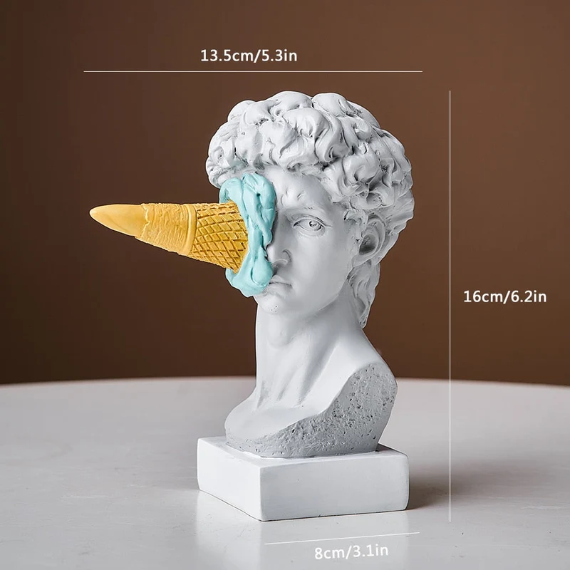 David Figur med Is Dekoration til Hjemmet Skulptur