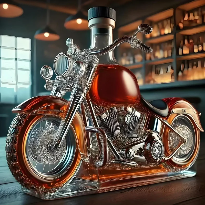 Whisky Decanter i Motorcykel Design til Hjemmebar