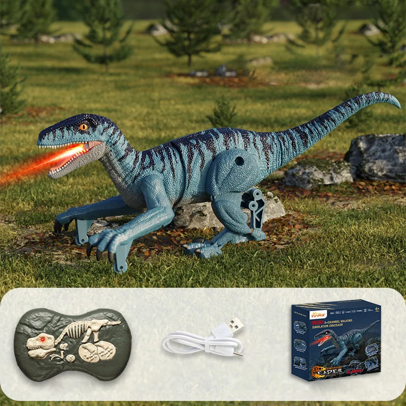 Interaktiv Dinosaur med Nebulizer og Fjernbetjening