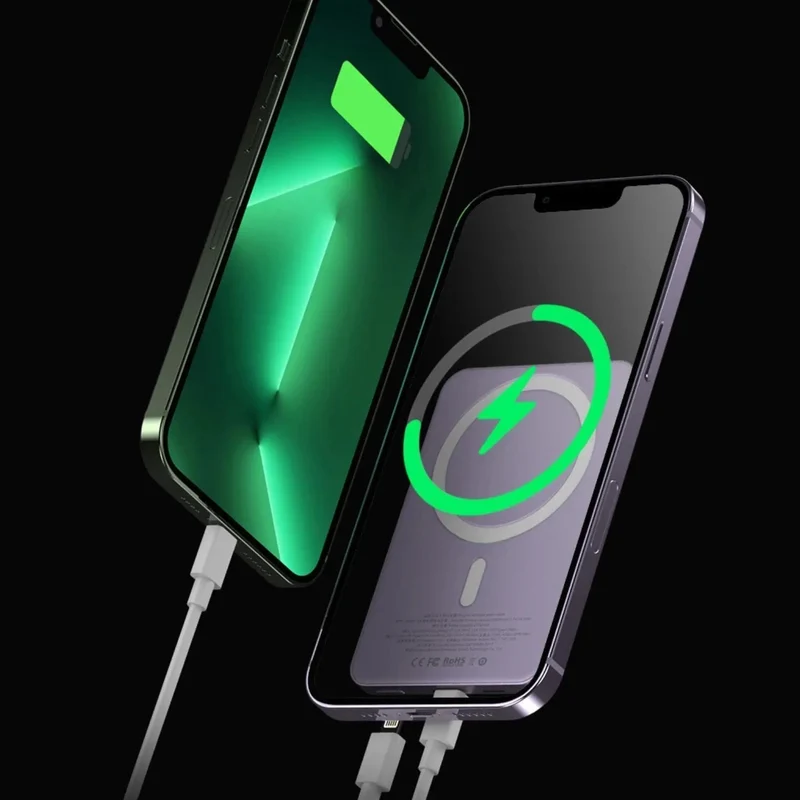 Slank Powerbank, bærbar trådløs magnetoplader