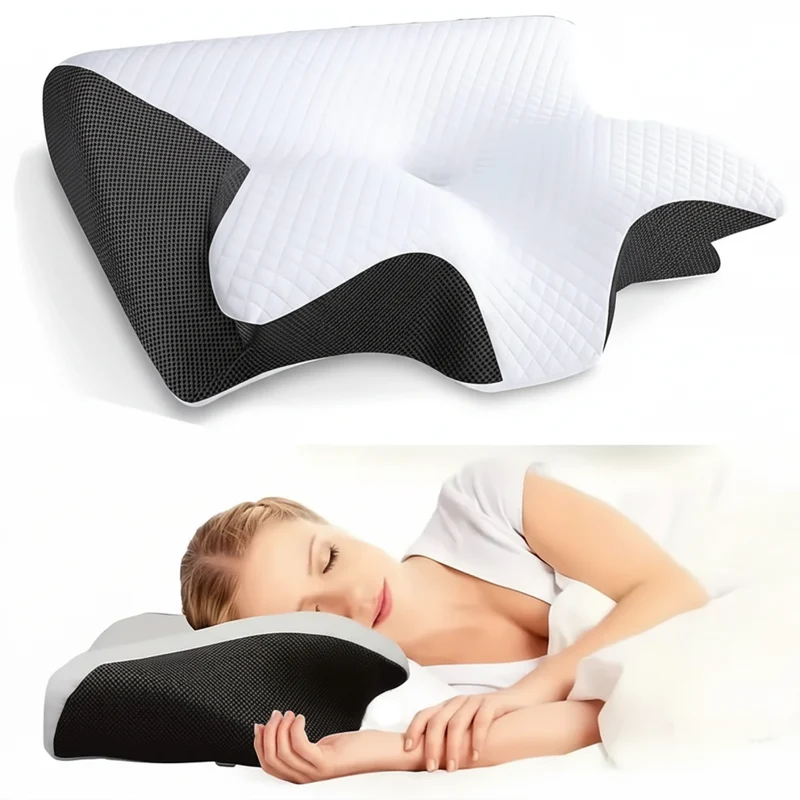 DreamAlign Ergonomisk Pude – Luksus Memory Skum Pude til Nakke Smerter og Alle Søvnpositioner