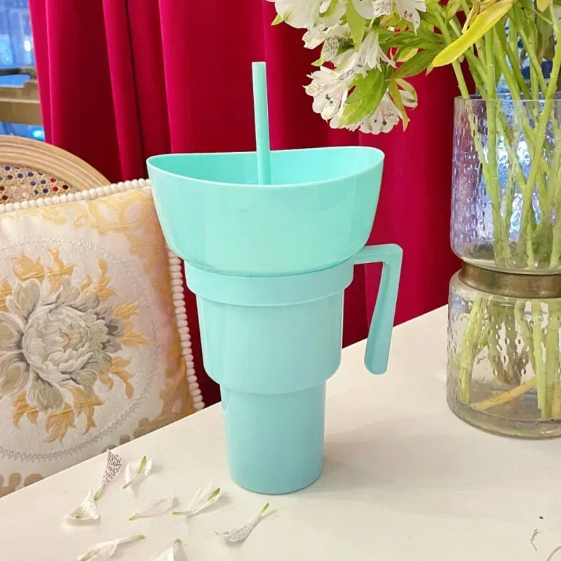 Dobbeltvase til Snacks og Drikke | 2-i-1 Tasse til Travle Dage
