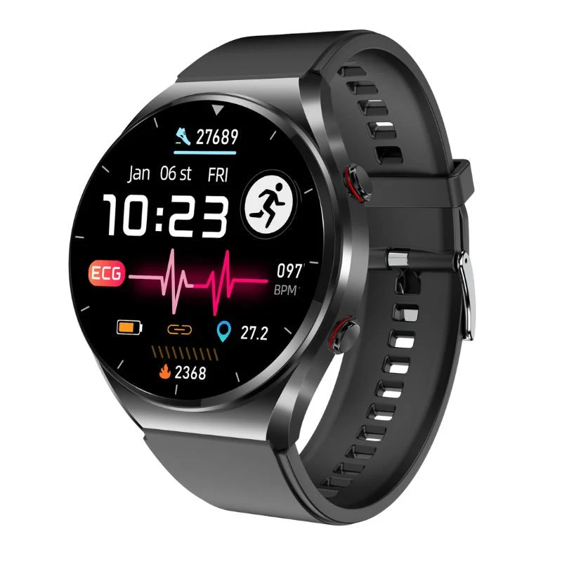 Én-Klik Glukose, Blodtryk, EKG og Pulsvariabilitet - Sundheds Smartwatch