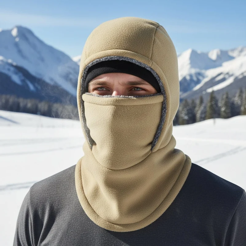 Varm og vindtæt fleece balaclava til udendørs aktiviteter