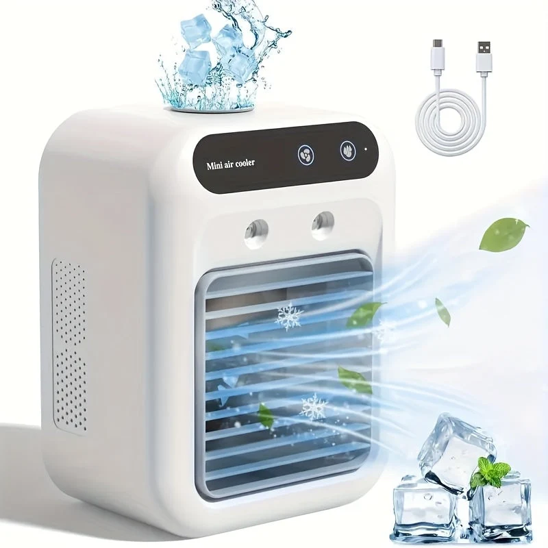 Mini bærbar aircondition – alt-i-én ventilator og luftfugter