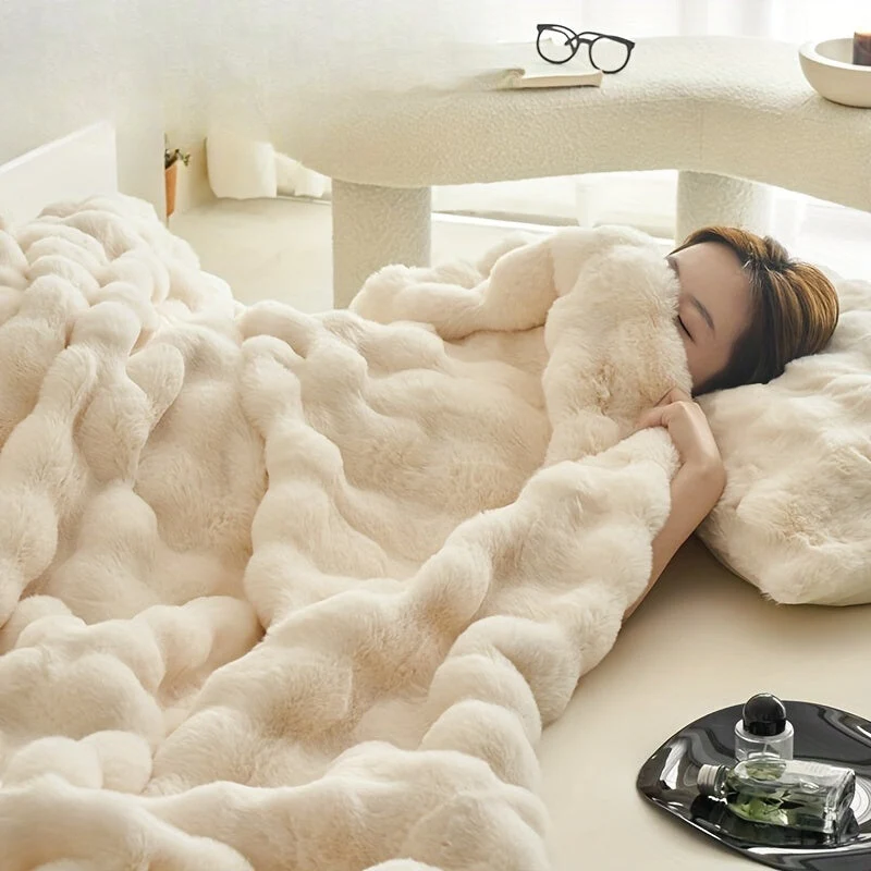 Blød Beige Fleeceplaid – Optimal Varme og Komfort