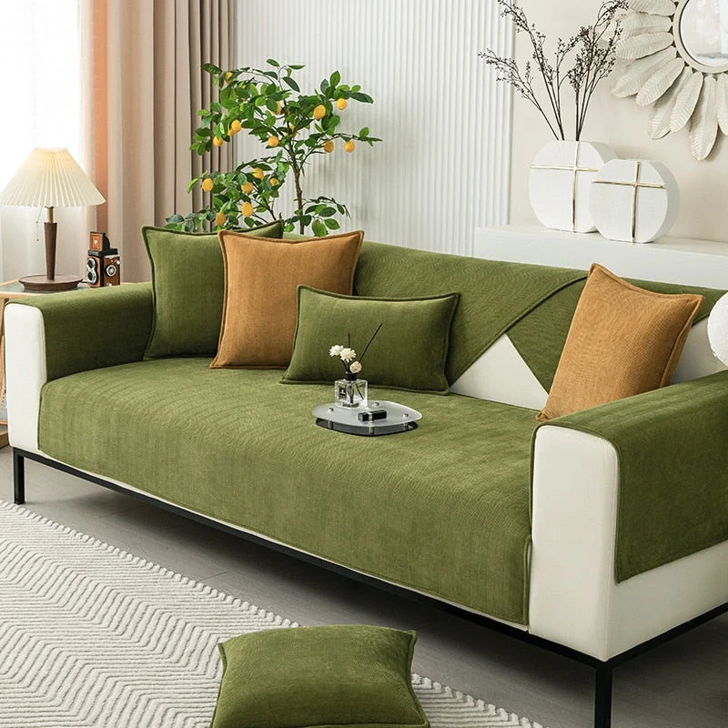 Elegant Sofa Beskyttelse i Chenille med Fiskebensmønster