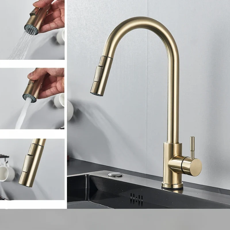 Fleksibel Køkkenarmatur med Elegant Nickel Finish