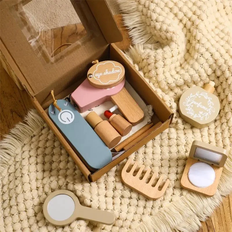 Skønhedssæt i Træ til Børn – Kreativ Frisør og Make-up