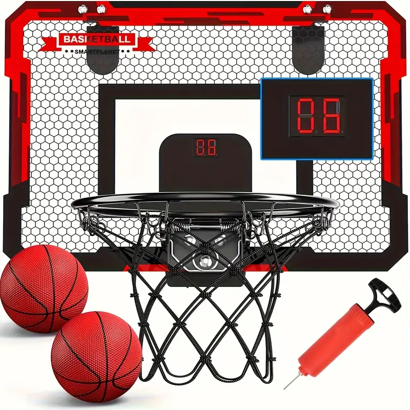 Mini basketballkurv med elektronisk tavle