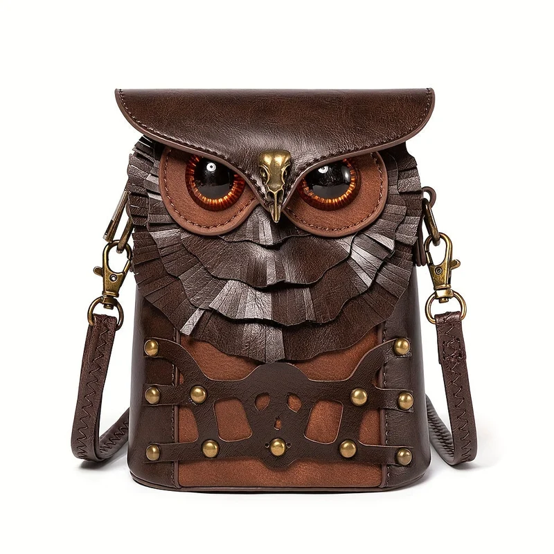 Stilfuld Mini Skuldertaske med Ugle Design