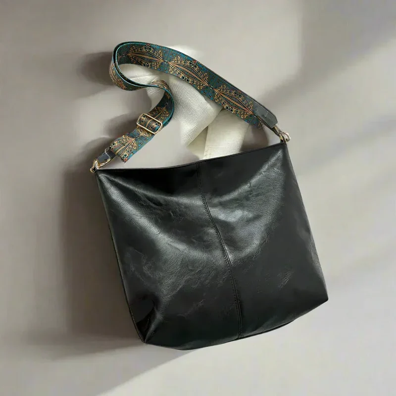 Elegant Vintage Skuldertaske i Læder til Kvinder