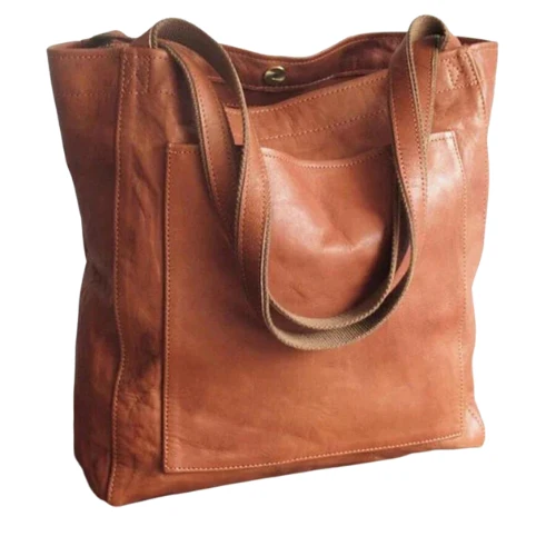 Elegant Retro Lædertaske med Stor Kapacitet