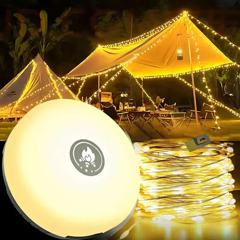 4-i-1 Sammenklappelig Campinglampe